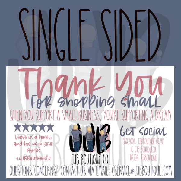 Single Sided Thank You Card Design