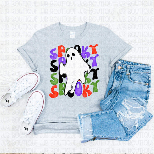 Spooky Ghost Colorful Tee