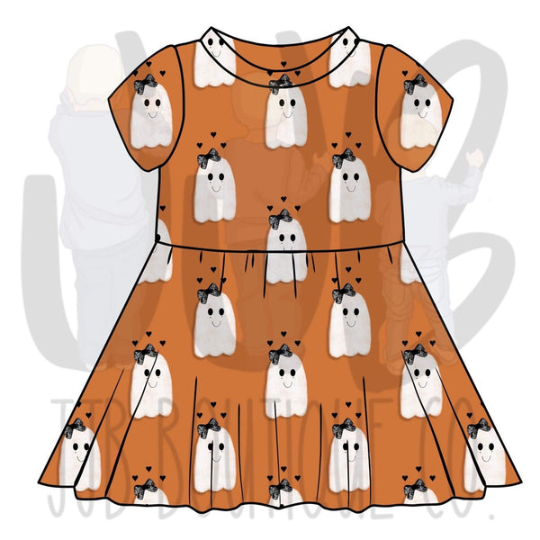 Hair Bow Ghosts T-Shirt Dresses